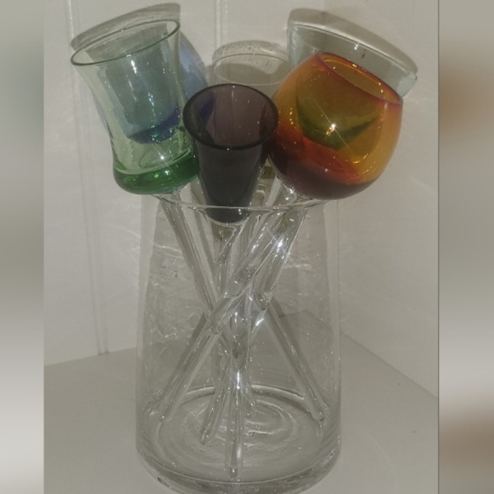 Multicolor Glass Shot Glass Set